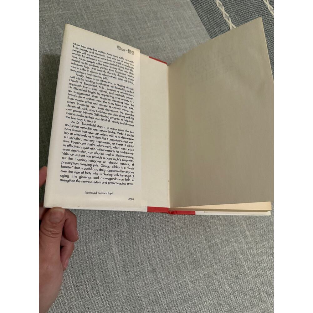 🌿 Healing Anxiety With Herbs Harold H. Bloomfield, M.D. 1st Edition HC/DJ Book - Picture 4 of 6